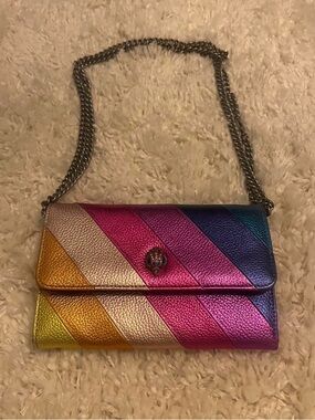 Kurt Geiger rare metallic rainbow sparkle mini purse